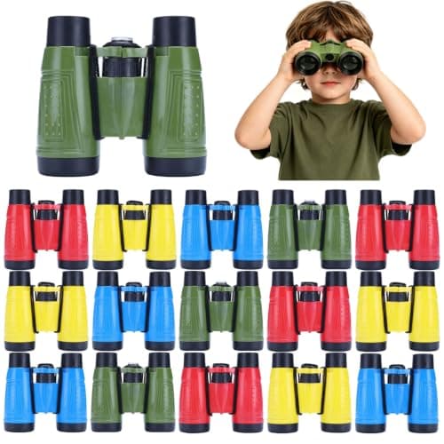 16pcs Binoculars with Neck Lanyard, Compact Lightweight Binoculars Bulk for Outdoor Exploration, Jungle Safari, Hunting, Bird Watching, Camping, Hiking, Party Favors & General Gift