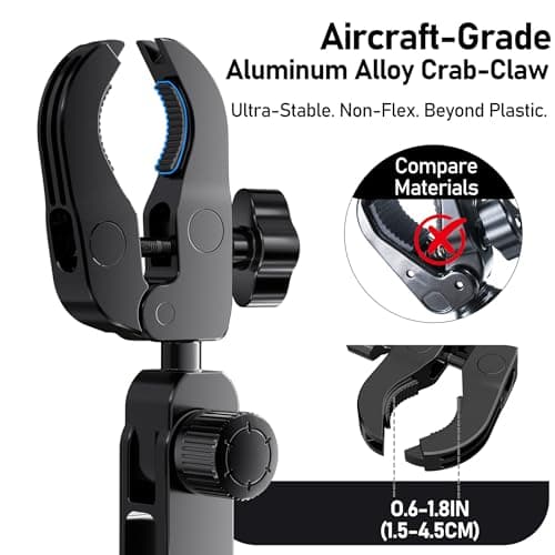 Aluminum Rear View Mirror Phone Mount for [Truck & SUV], Anti-Shake Universal Car Phone Holder with 360° Rotation, Non-Blocking Driving Assistant for iPhone 17 16 15 14 13 Pro Max, Samsung — view 3