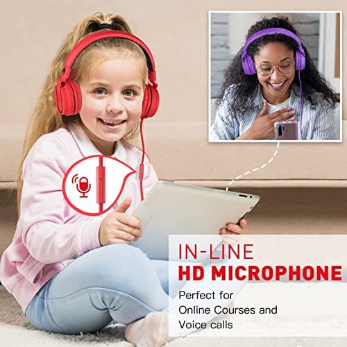Rockpapa 952 On-Ear Kids Headphones Wired for School with Microphone — view 5