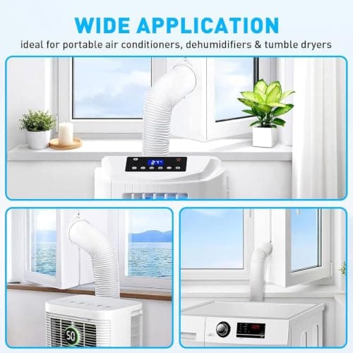 Air Conditioner Window Seal Kit, Enhanced Adhesive No Residue Double Zipper Universal AC Window Seal Thermal Barrier Waterproof Guard Improves Cooling for Portable AC Tumble Dryer — view 5