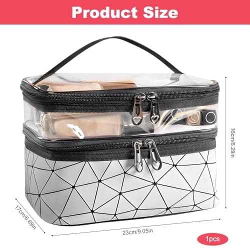 Large Capacity Travel Cosmetic Bag, Double Layer Makeup Bag — view 2