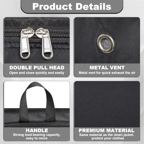 Extra Large Compression Packing Cubes for Travel Essentials, 2 Pack Expandable Travel Cubes for Packing Bags Suitcase Organizer, Black — view 4