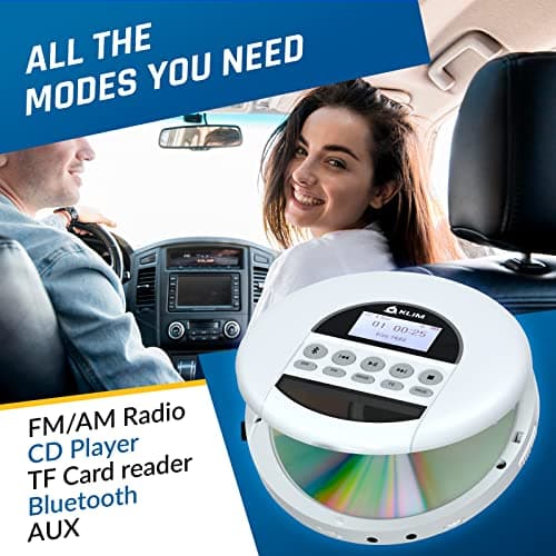 KLIM Nomad - Portable CD Player with Long-lasting Battery - Includes Headphones - Radio FM - Compatible MP3 CD Player Portable - TF Card, Radio FM, Bluetooth - Ideal for cars - NEW — view 3