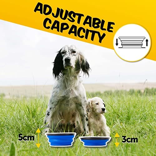 PawPride 2-in-1 Dog Water Bottle & Food Container, Leakproof Pet Travel Bottle with 2 Collapsible Bowls, Portable Dog Water Dispenser for Walking, Hiking, Camping & Travel - 2 Compartments — view 6