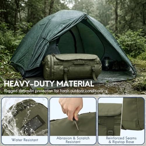 Haimont Heavy Duty Convertible Travel Duffel Backpack, 90L, Army Green — view 5