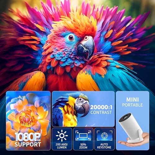 [Built-in Apps] Yoton Y4PRO Mini Projector for Bedroom with WiFi Bluetooth — view 3