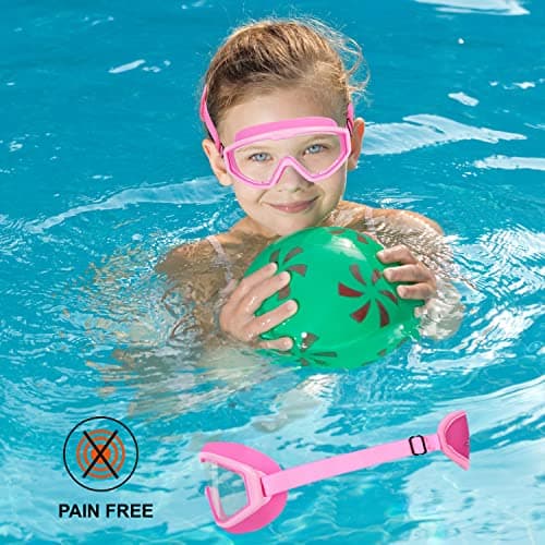 RUIGAO Kids Swim Goggles Age 4-7, Toddler Goggles No Tangle, Child Swimming Mask/Bungee Strap/Soft Band (1PK - Unicorn & Mermaid) — view 4