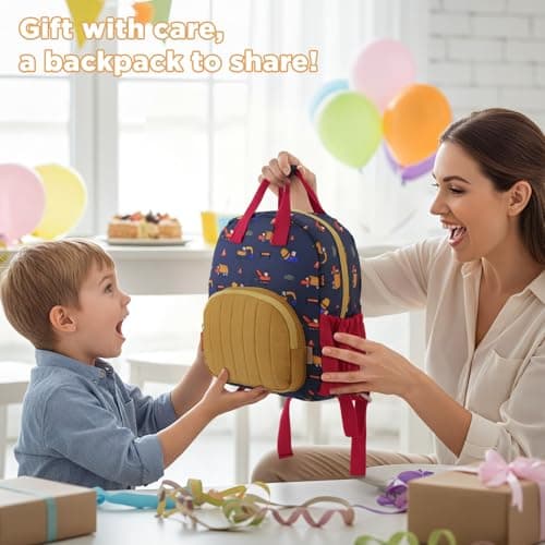 GAGAKU Toddler Backpack for Boys - Nursery Backpacks Mini Children Backpack for Kids 2-4 years Cartoon Breathable Comfortable Preschool Kindergarten Elementary Rucksack Travel Bag - Excavator — view 5