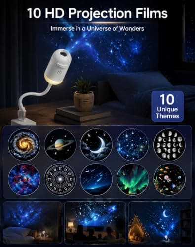 COMAUO NEXT GEN SMART PROJECTION HD 5D Holographic Night Light Projector — view 3