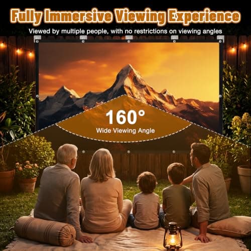 Zourglow 120 Inch Projector Screen 16:9 4K HD, Anti-Crease Portable — view 3