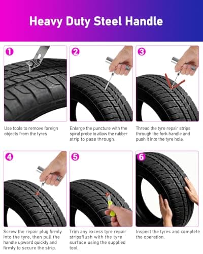 ANVINKU Tyre Repair Kit Car 58PCS, Heavy Duty Puncture Repair Kit Car — view 5