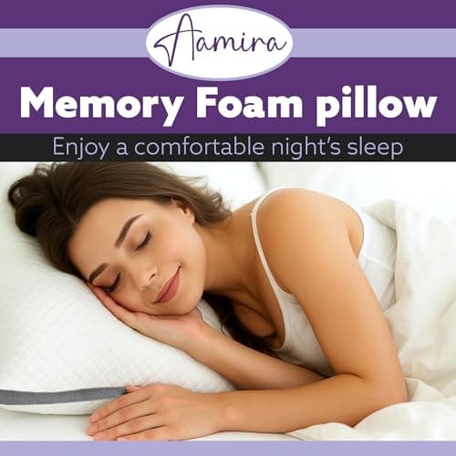 Aamira Adjustable Memory Foam Pillows 2 Pack, Bamboo Covers, Diamond — view 2