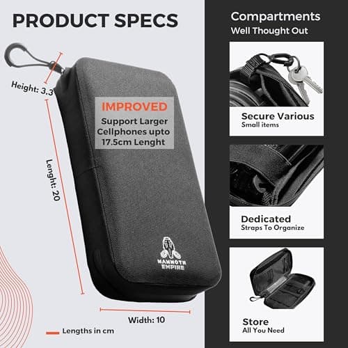 Mammoth Empire Waterproof Multipurpose Bike Phone Pouch EDC Organizer for Travel and Bicycle — view 5