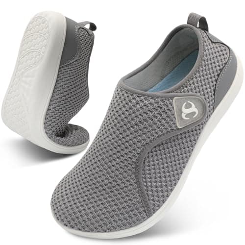 JOINFREE Womens Wide Fit Barefoot Walking Shoes Comfort Trainers Grey