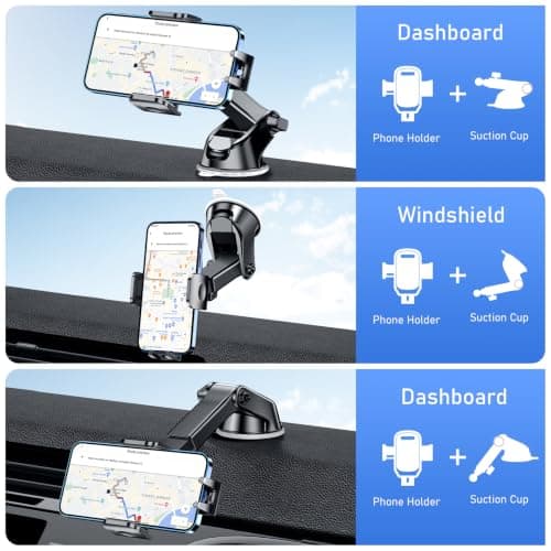 Blukar Car Phone Holder, Adjustable Car Phone Mount Cradle 360° Rotation — view 2