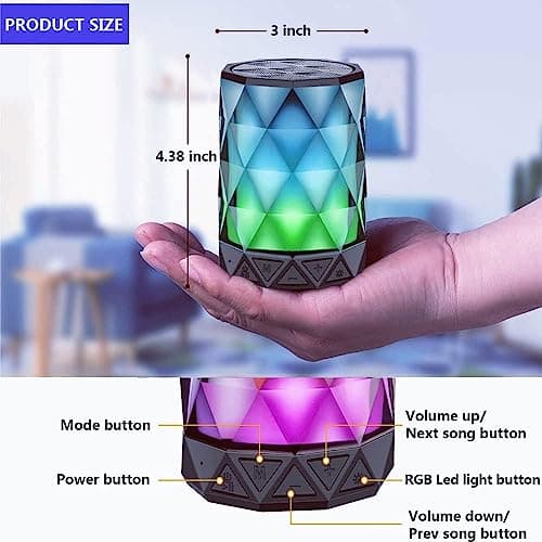 LFS Portable Bluetooth Speaker with Lights, TWS Stereo Pairing — view 6