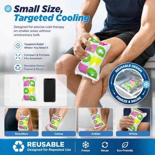 World-BIO Reusable Ice Packs for Injuries, Water Activated Gel Cold Packs for Knee Ankle Neck Pain Relief, Small Expandable Cold Compress for Swelling Sports Surgery Recovery, 4.9" x 3.7", 20 Pack — view 4