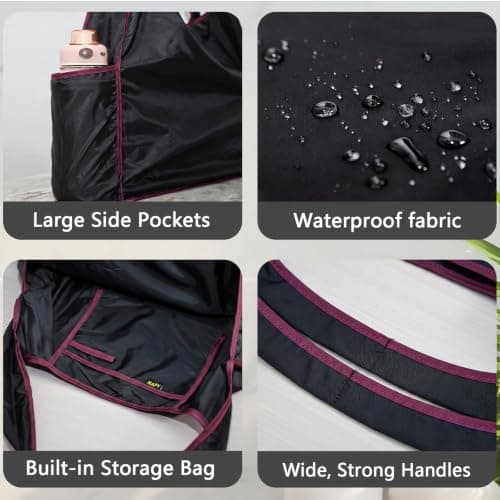 LAILAILE 2-Pack Reusable Shopping Tote – Waterproof, Side Pocket — view 4
