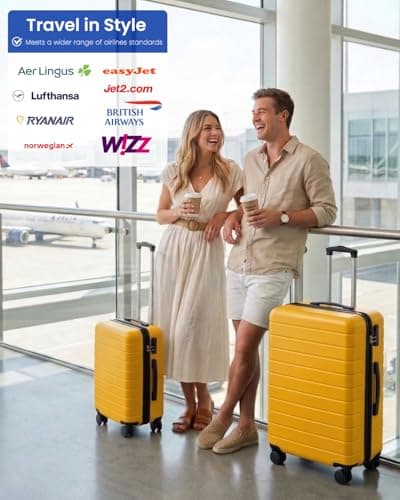 Shavont Large Suitcase 28 Inch Hard Shell Luggage ABS Travel Case (Yellow) — view 2