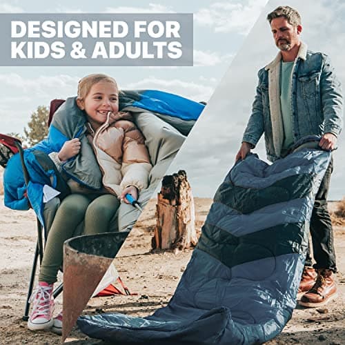 MalloMe Sleeping Bags for Adults & Kids Sleeping Bag 3-4 Season - Ultralight Backpacking Sleeping Bag Cold Weather & Warm, Lightweight Compact, Single Adult Girls Boys Winter Sleep Camping Accessories — view 5