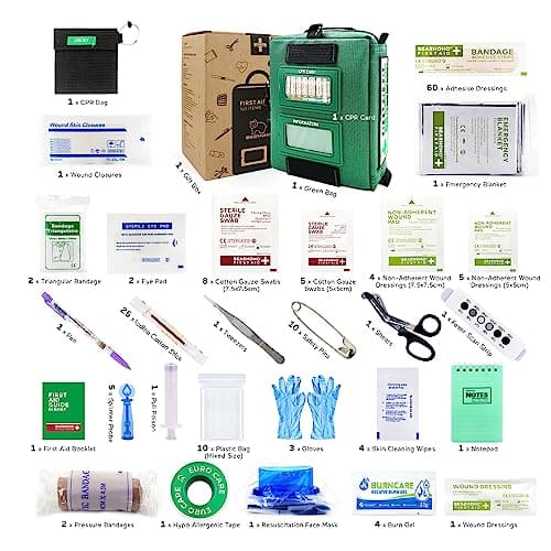 BearHoHo Professional Trauma First Aid Kit - Labelled Compartments for Home,Workplace, Outdoor, Car, Boat, Travel Emergencies 165 Piece Emergency Necessities Kits — view 2