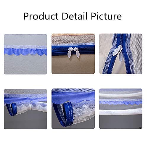 GLKEBY Pop Up Mosquito Net for Double Bed, 180 * 200 * 150cm Large Portable Tent Travel Double Door Zipper Bed Net, Easy Installation,Fine mesh,for Bedroom Outdoor Camping,No Hooks Easy operation — view 4
