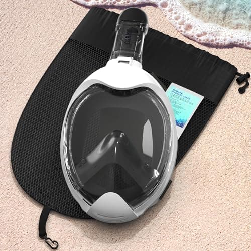 G2RISE Full Face Snorkel Mask Kids Snorkeling Set, 180 Degree Panoramic View, Anti-Fog & Anti-Leak Dry Top Snorkel Set for kids 3-8 (2 Pack) — view 6