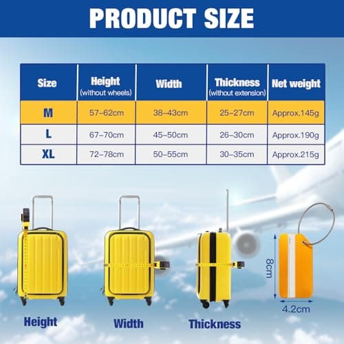 Scettar Suitcase Cover Protectors,Travel Trolley Case Cover Protector,Suitcase Covers Protectors Large with Luggage Tag (M(22-24IN)) — view 2