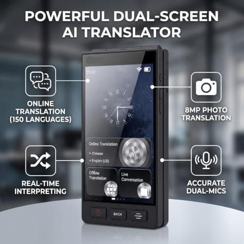 Tangxi AI Translator Device, Foldable 150 Languages Real Time for Business Travel — view 2