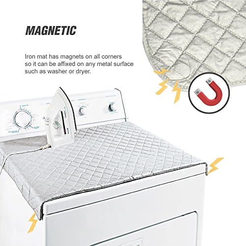 Ruibo Magnetic Ironing Mat Blanket,Iron Board Alternative Cover/Quilted Washer Dryer Heat Resistant Pad/Portable Cover/Mat Grey 33"X 18" — view 2