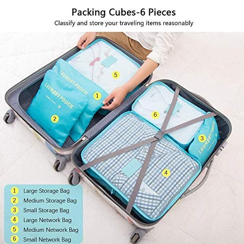Vicloon Multifunction Packing Cubes - 8 PCS Organizer Packing Bags for Suitcase, Luggage Packing Organizers with Shoe Bag, Travel Storage Accessories — view 3