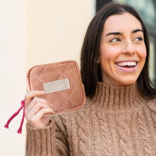 Small Cosmetic Bag Portable Multipurpose Square Check Design — view 2