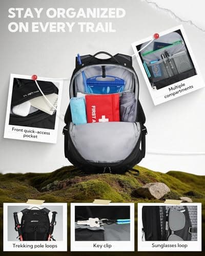 Waterfly Hiking Backpack 20L, Lightweight Outdoor Daypack, Water Resistant — view 5