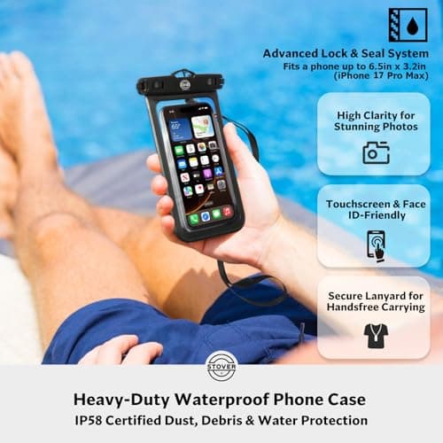 STOVER 5/10/25/30/40L Waterproof Dry Bag- Roll-Top Backpack w/Phone Case- Kayaking, Hiking, Camping, Boating- Men/Women — view 6