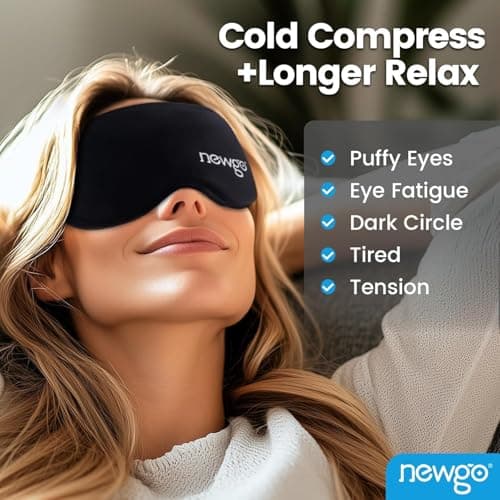 NEWGO Cooling Gel Weighted Eye Mask for Sleeping, 3D Contour Cold Compress — view 3