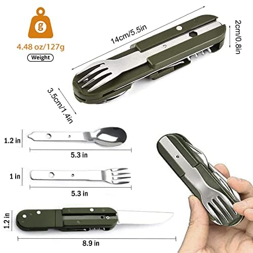 Multifunctional Folding Travel Harness, 5 in 1 Multitool Outdoor Tableware — view 2