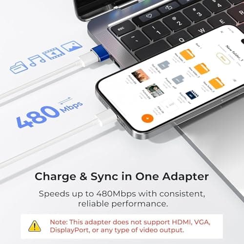 USB C to USB Adaptor, Type C Adapter, Type C Female to USB Male Converter with 5Gbps Data Transfer & Fast Charging, Compatible with All Devices with Laptop, PC, Power Bank (Blue) — view 4