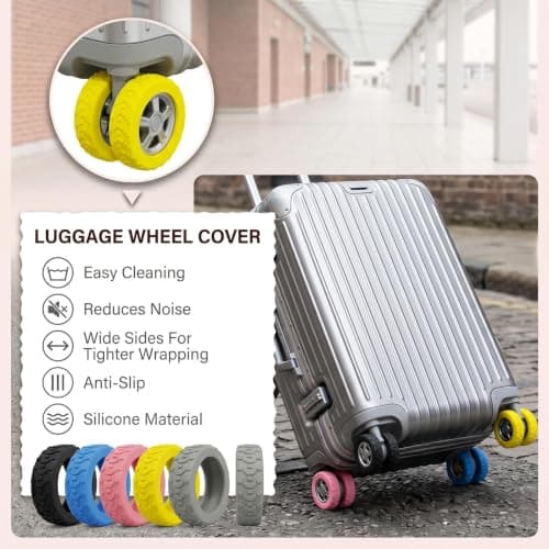 Ruwnii 40Pcs Suitcase Wheel Protectors, Silicone Luggage Wheel Covers Protector for Anti Scratch Carry On Travel Suitcase Wheels — view 6