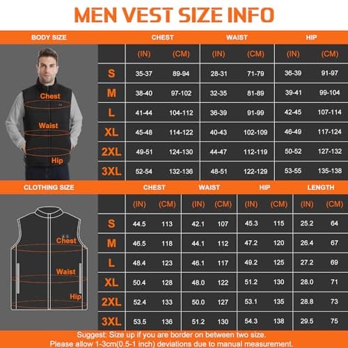Rtdep Heated Gilet for Men, Heated Body Warmer Mens with 10000mah Battery Pack, Heated Vest with 8 Zone Heating, Heated Jackets for Men Work Thermal Vests, Motorcycle(M) — view 6