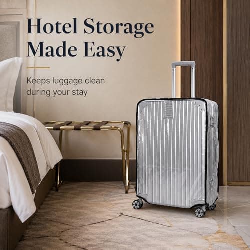 Yunmoli Clear Luggage Cover 20 Inch, Heavy Duty PVC Transparent Suitcase Protector, Waterproof & Dustproof Cabin Case Sleeve, Scratch-Resistant Travel Accessories — view 5