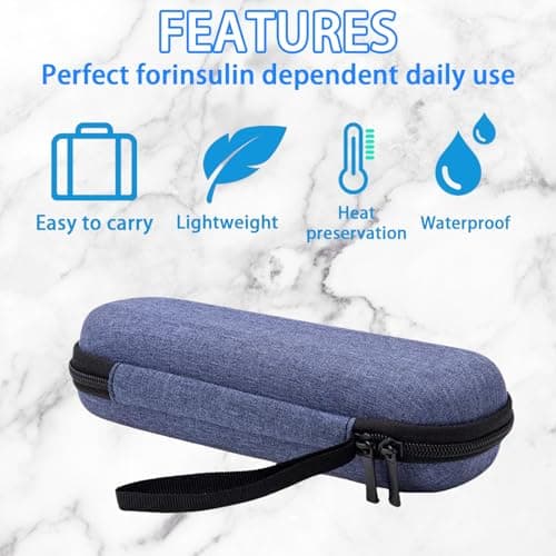 KPSRFG Insulin Cooler Travel Case, Monjaro Travel Case, Insulin Pen Case & Insulated Medicine Cool Bag - Injection Cooler Travels Cases, Portable Trave Cooler for Temperature-Sensitive Items（Blue） — view 4