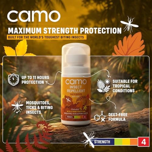CAMO Maximum Insect Repellent 50ml - Roll-On Repellent for Long-Lasting Protection - DEET Free - Maximum Level of Protection Against Mosquitoes, Ticks & Biting Insects. — view 2