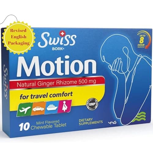 Sugar Free Travel Sickness Tablets — Ginger Tablets for Nausea Relief, Morning Sickness & More — Chewable Motion Sickness Tablet for Kids and Adults (Mint Flavor x 10PCS)