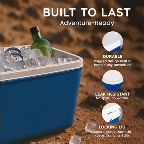 CUQOO Cool Box – Compact Insulated Ice Box for Camping, Beach, Travel & Picnics – Portable Cooler with Handle – Keeps Food & Drinks Cold for Hours – Lightweight & Durable Design 24L — view 5