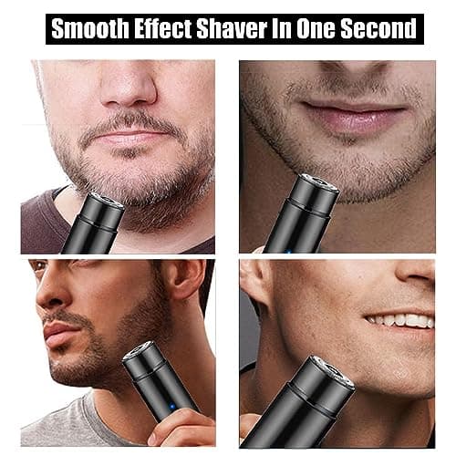 Peixiong Mini Electric Shaver, Portable Rechargeable Rotary Men's Razor, Waterproof Electric Pocket Shaver, Black — view 6