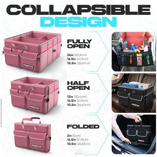 FORTEM Car Boot Organiser - Foldable Car Organiser & Storage for SUV Trucks — view 6