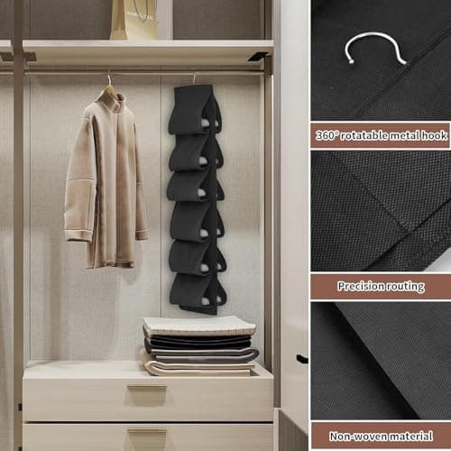 Zodazoqa Hanging Organiser Shoe Rack, 12 Compartments Shoe Storage — view 6