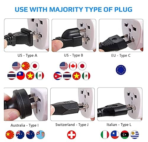 Denmark Travel Adapter Type K Plug – Keple Denmark & Greenland Adaptor for UK, US, EU, AU and Worldwide Devices | 3-Pin Danish Socket Power Adapter for Travel and Business Use — view 3