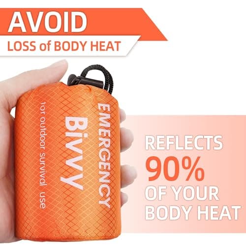Deecam Emergency Sleeping Bag 4 Pack, Mylar Thermal Bivvy Bag for Camping — view 3