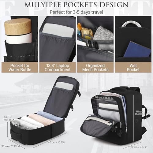 WOUIYO for Ryanair Cabin Bags 40x30x20 Underseat Travel Backpack 40x30x20 — view 4